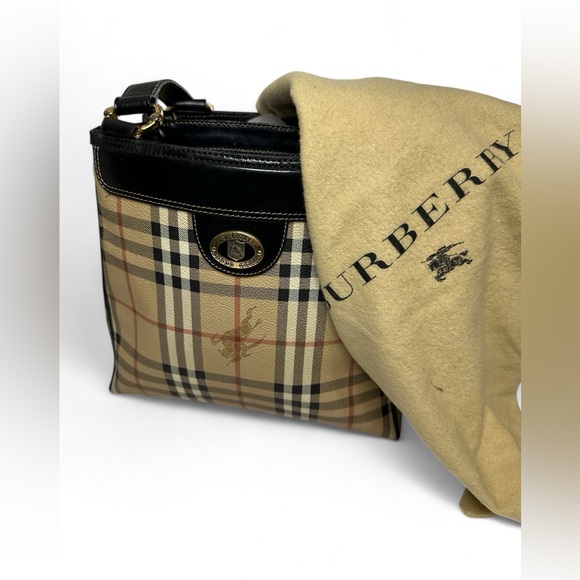 Authentic Vintage BURBERRY Nova Check Hand Bag PVC Beige - Picture 1 of 15